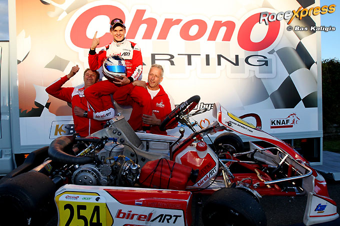 Jordi van Moorsel kampioen KZ2 Birel Art Jacco Paauwe en Marcel van Moorsel